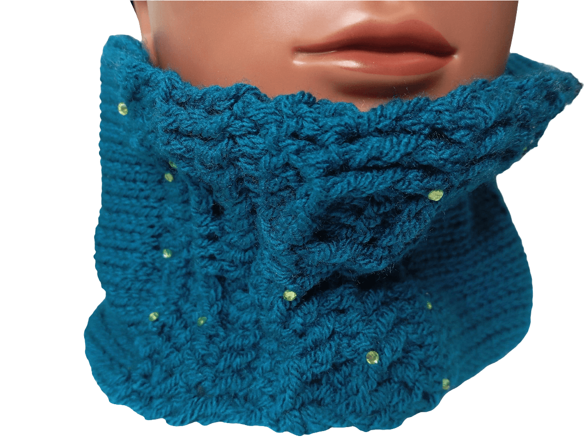 Snood Prestige Crochet Fait Main – Strass et Ruban-FeniCrochet - FeniCrochet
