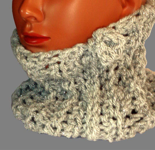 FeniCrochet Tour de Cou Gris Étoilé – Élégance et Brillance pour l’Hiver ✨ - FeniCrochet