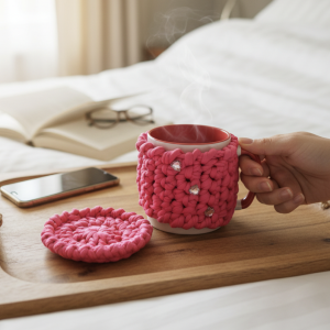 Cache-mug et Sous-verre