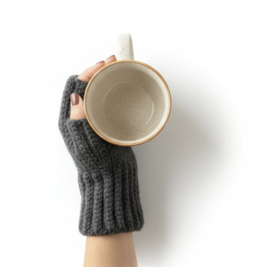 Mitaines Noires Unisexe au crochet