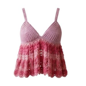 Haut Crochet femme rose FeniCrochet