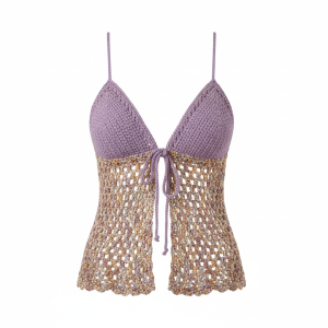 La Byblos — Top Crochet Bicolore Fait Main & Sur Mesure